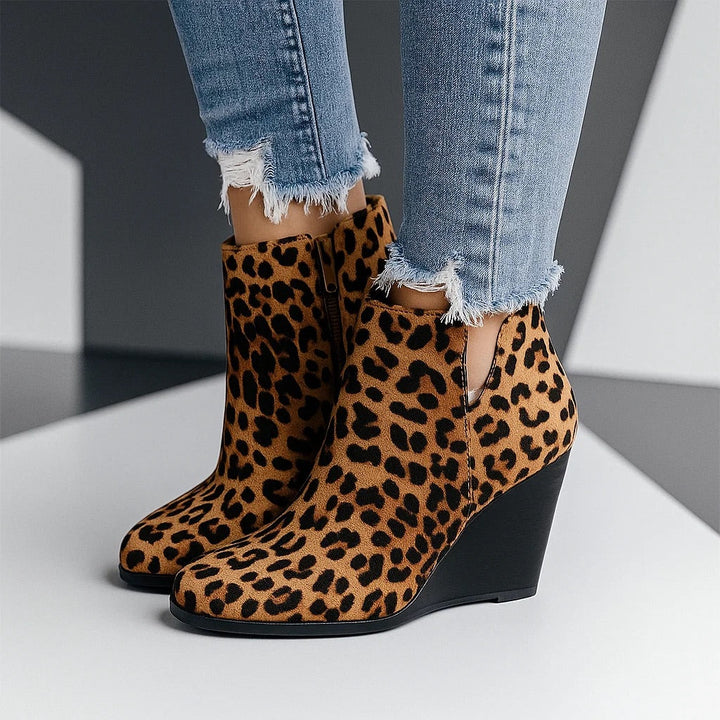 Damen Wildleder Herbst-Stiefel mit Keilabsatz (7)