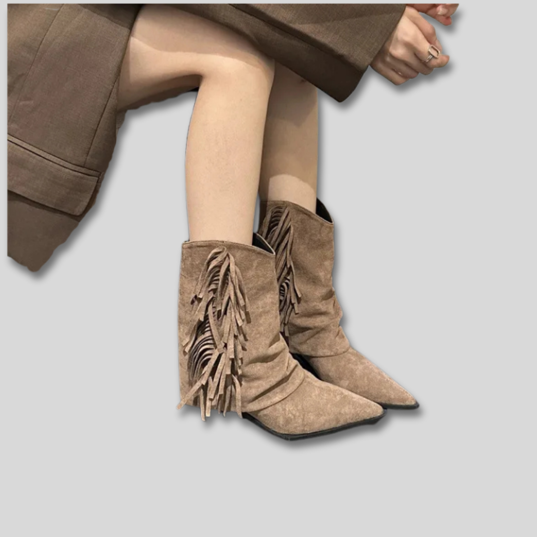 Damen Wildleder Stiefeletten im Western-Stil