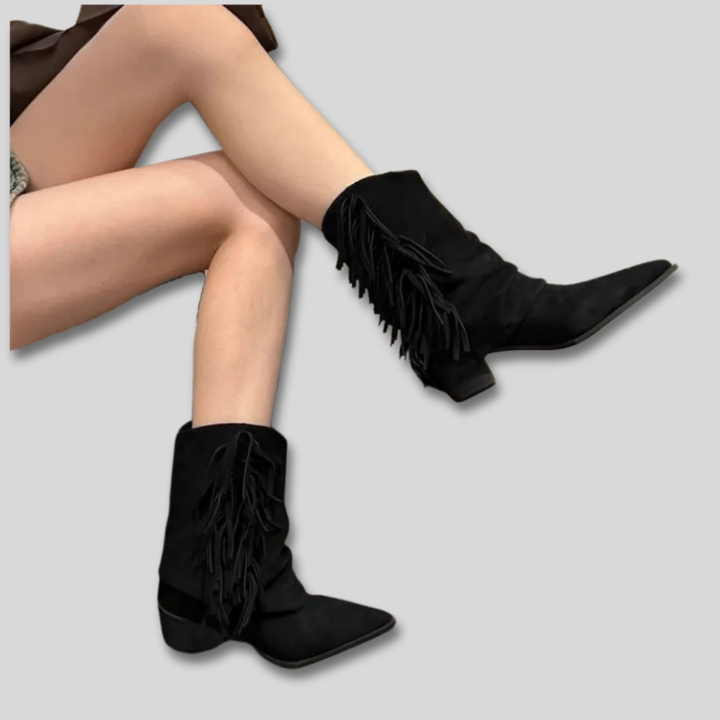 Damen Wildleder Stiefeletten im Western-Stil (5)