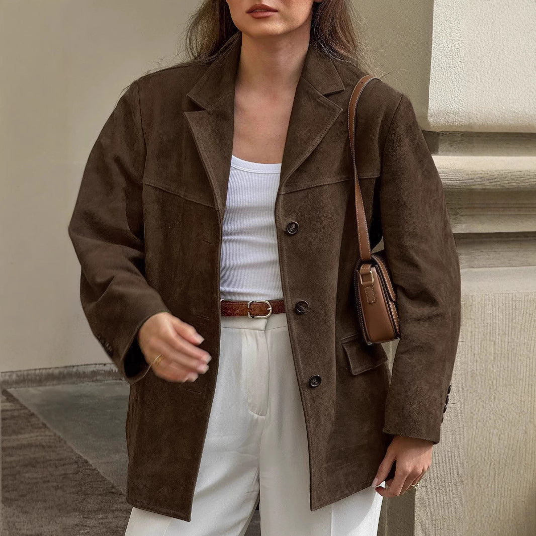 Damen Wildlederjacke für Büro und Freizeit