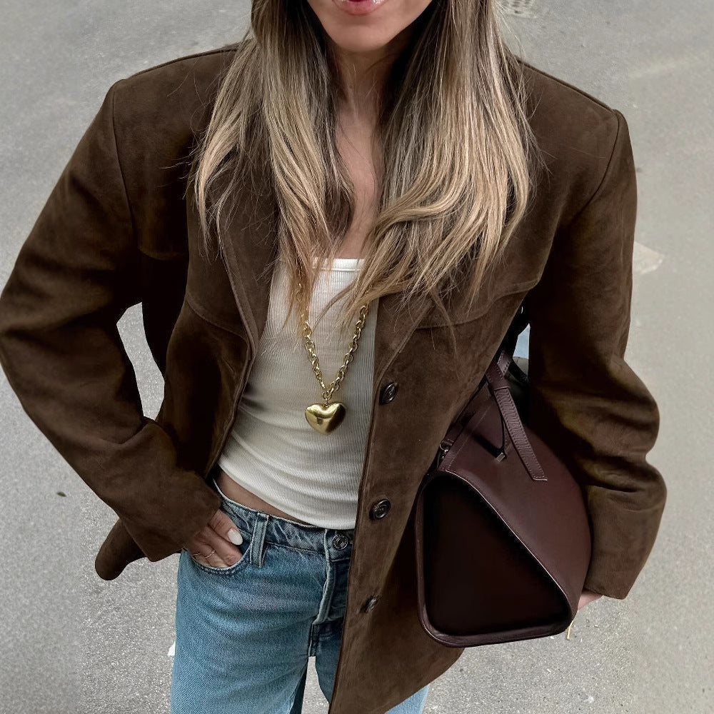 Damen Wildlederjacke für Büro und Freizeit (2)