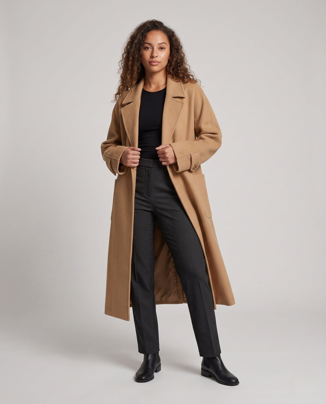 Damen Winterjacke A-Linie im Mantelschnitt