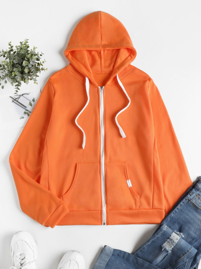 Damen Winterjacke aus Baumwoll-Mischung tailliert in Orange