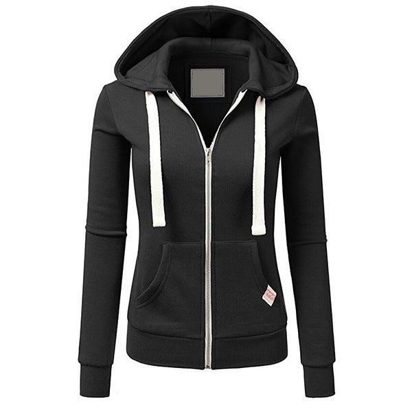Damen Winterjacke aus Baumwoll-Mischung tailliert in Schwarz
