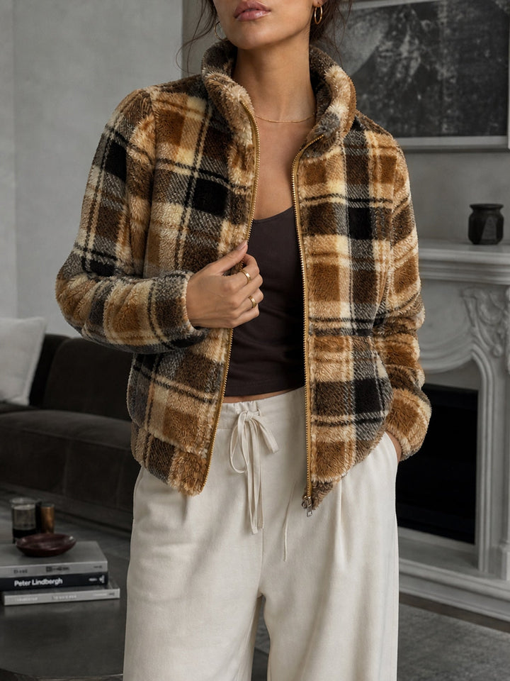 Damen Winterjacke aus Fleece mit hohem Kragen (4)