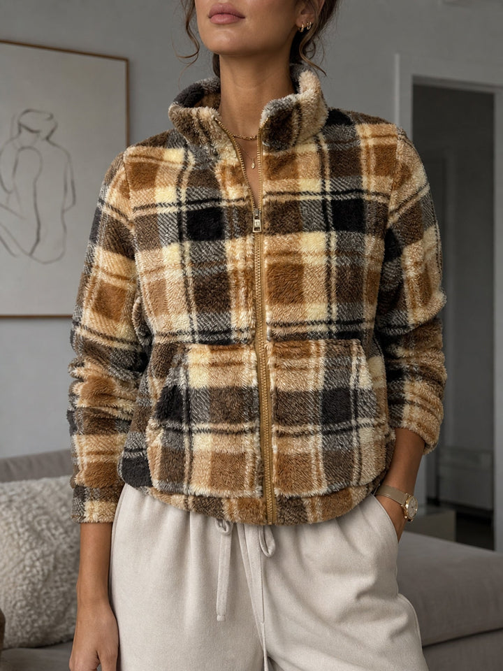 Damen Winterjacke aus Fleece mit hohem Kragen (5)