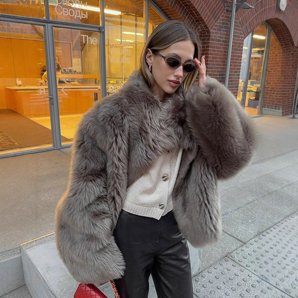 Damen Winterjacke aus Kunstfell mit Ballonärmeln (3)