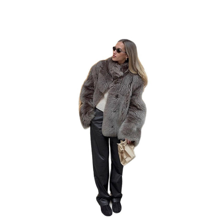 Damen Winterjacke aus Kunstfell mit Ballonärmeln (5)