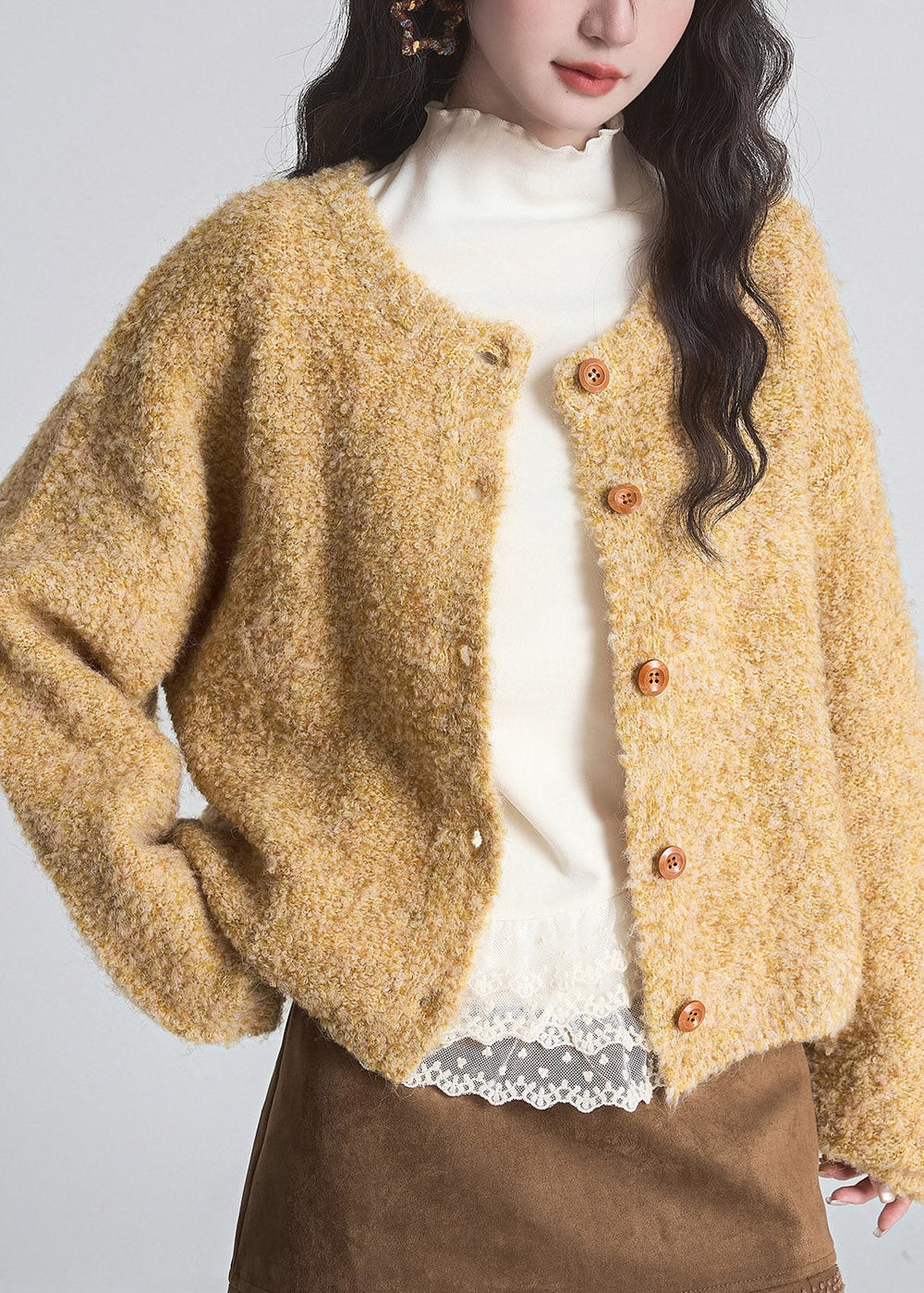 Damen Winterjacke aus Strick zum Überziehen (2)