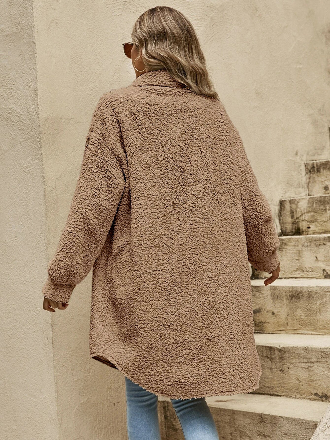 Damen Winterjacke aus Teddyplüsch, lang (13)