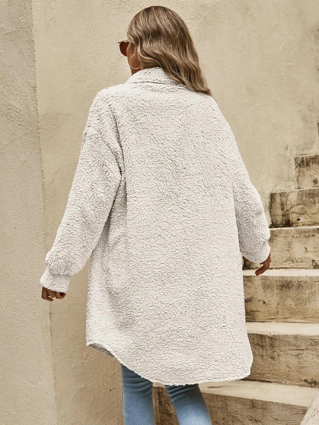 Damen Winterjacke aus Teddyplüsch, lang (8)