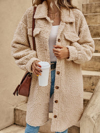 Marlene | Damen Winterjacke aus Teddyplüsch, lang