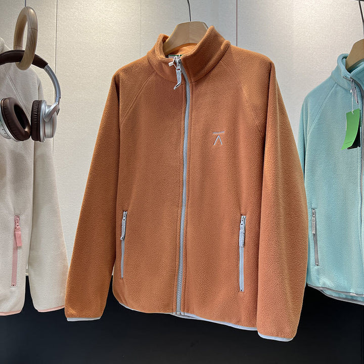 Damen Winterjacke aus weichem Fleece in Orange