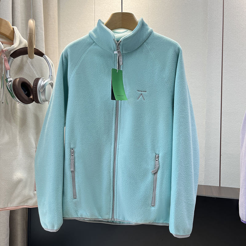 Damen Winterjacke aus weichem Fleece in Wasserblau