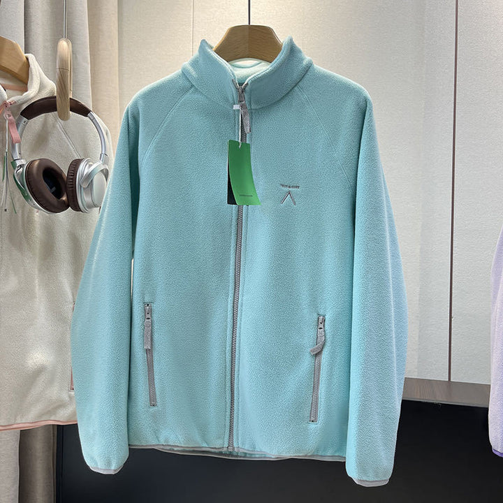 Damen Winterjacke aus weichem Fleece in Wasserblau