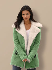 Mia | Damen Winterjacke aus Wolle Hüftlang