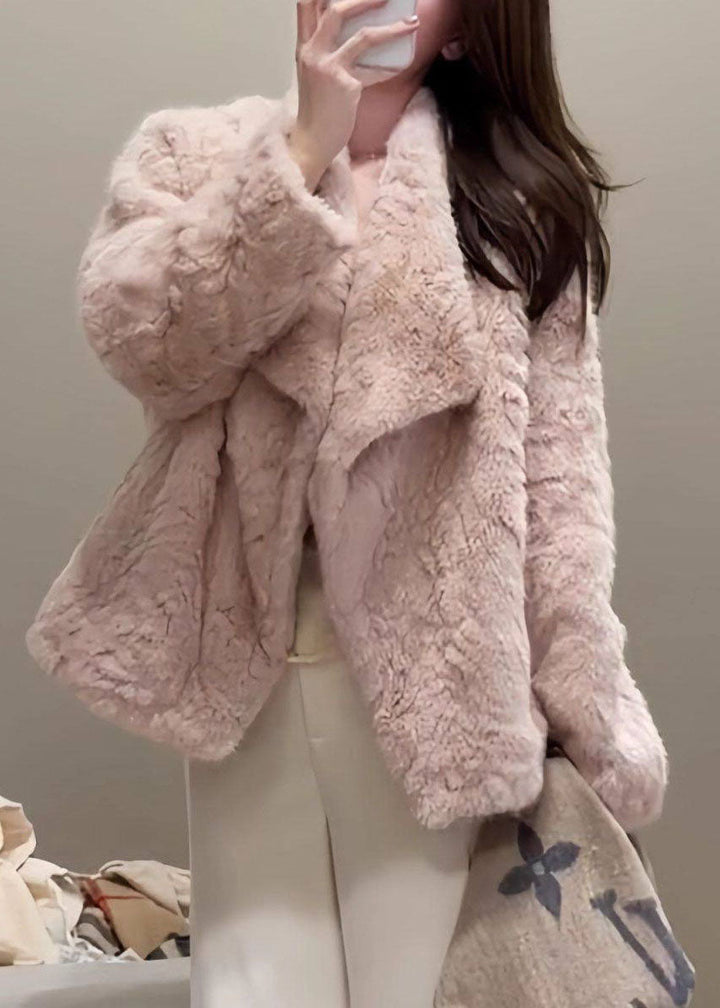 Damen Winterjacke elegant mit Stehkragen in Rosa 4