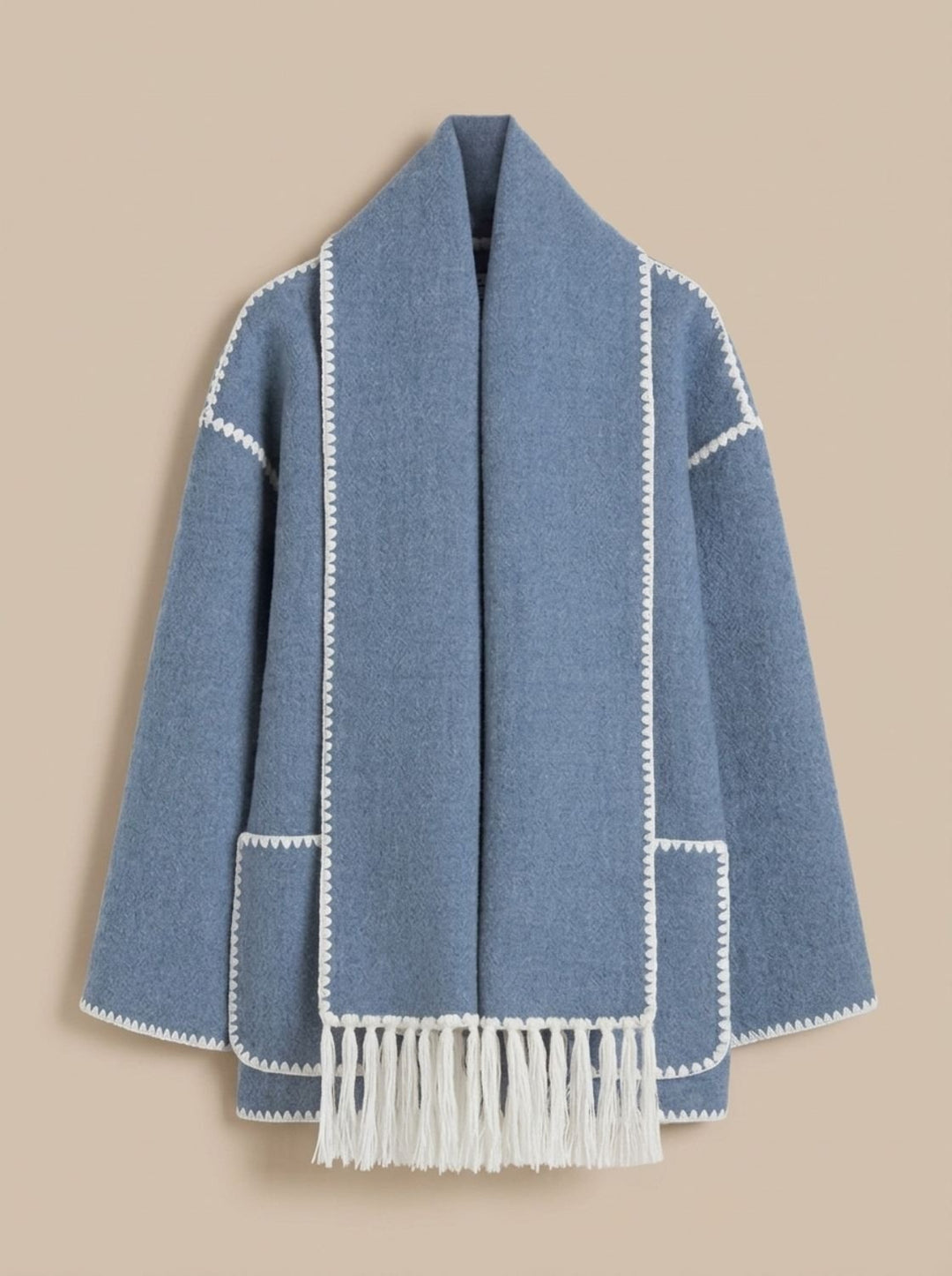 Damen Winterjacke für den Alltag im Cape-Stil in Blau
