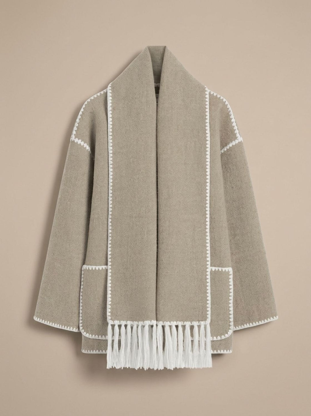 Damen Winterjacke für den Alltag im Cape-Stil in Grau