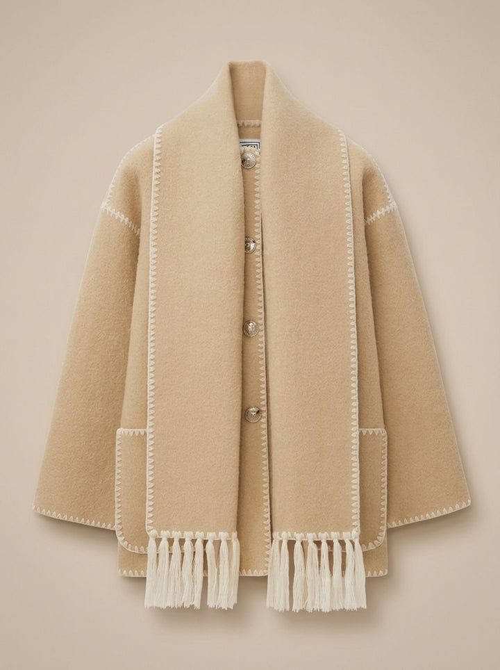 Damen Winterjacke für den Alltag im Cape-Stil in Khaki