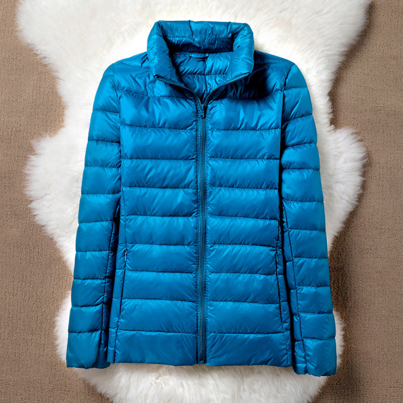 Damen Winterjacke gesteppt für Übergangstage in Pfauenblau