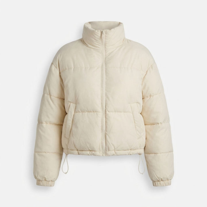Damen Winterjacke gesteppt im Kurzschnitt in Beige