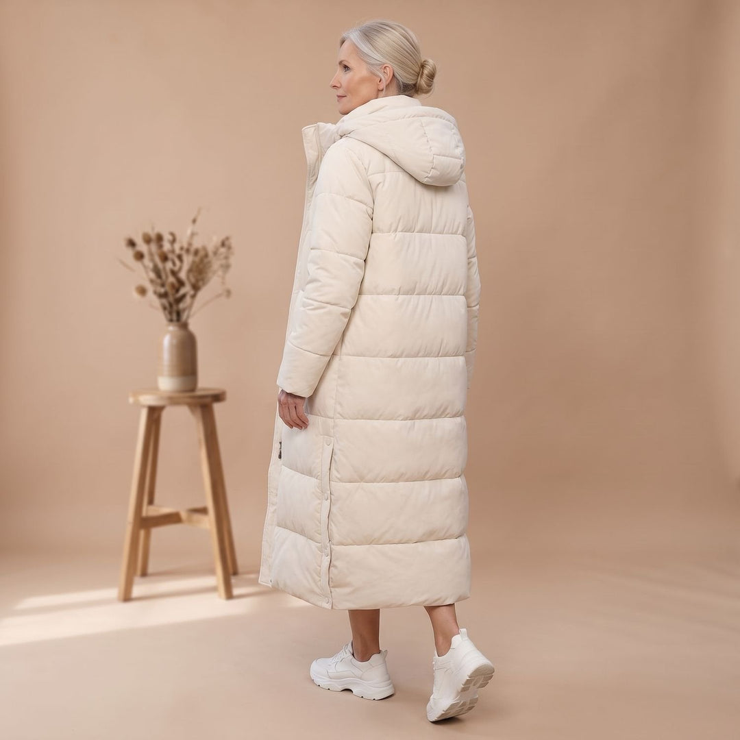 Damen Winterjacke Gesteppt Midi mit Kapuze (16)