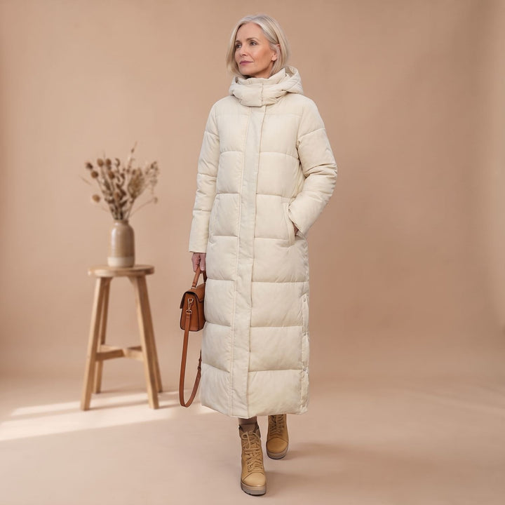Damen Winterjacke Gesteppt Midi mit Kapuze (17)