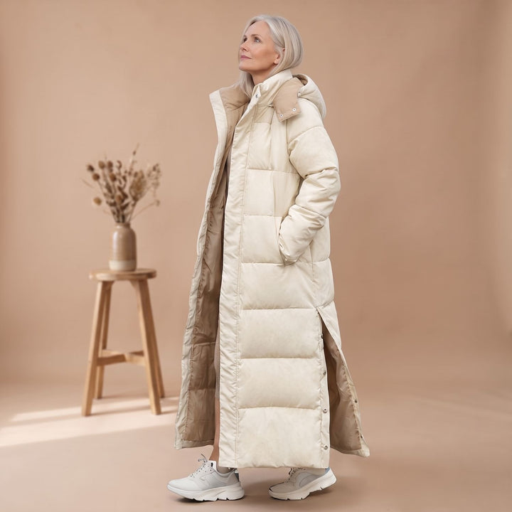 Damen Winterjacke Gesteppt Midi mit Kapuze (3)