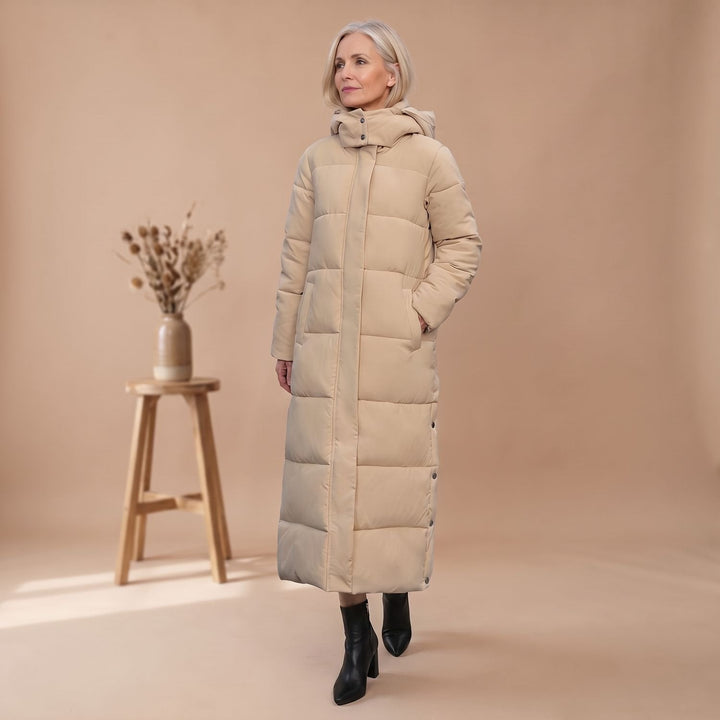 Damen Winterjacke Gesteppt Midi mit Kapuze (5)
