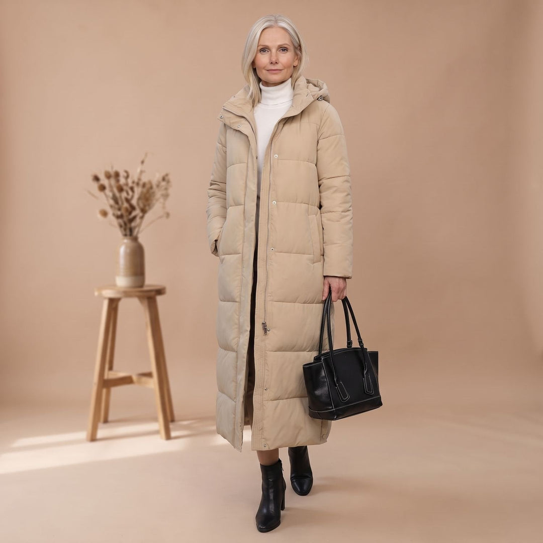 Damen Winterjacke Gesteppt Midi mit Kapuze (6)