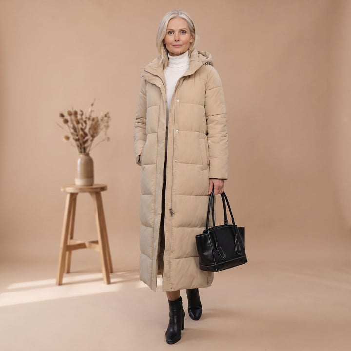 Damen Winterjacke Gesteppt Midi mit Kapuze (6)