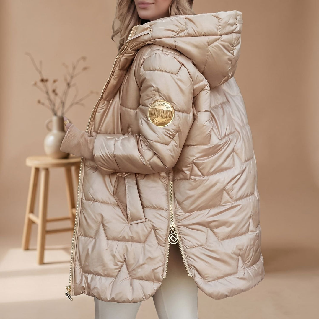 Damen Winterjacke gesteppt mit Kapuze, tailliert (4)