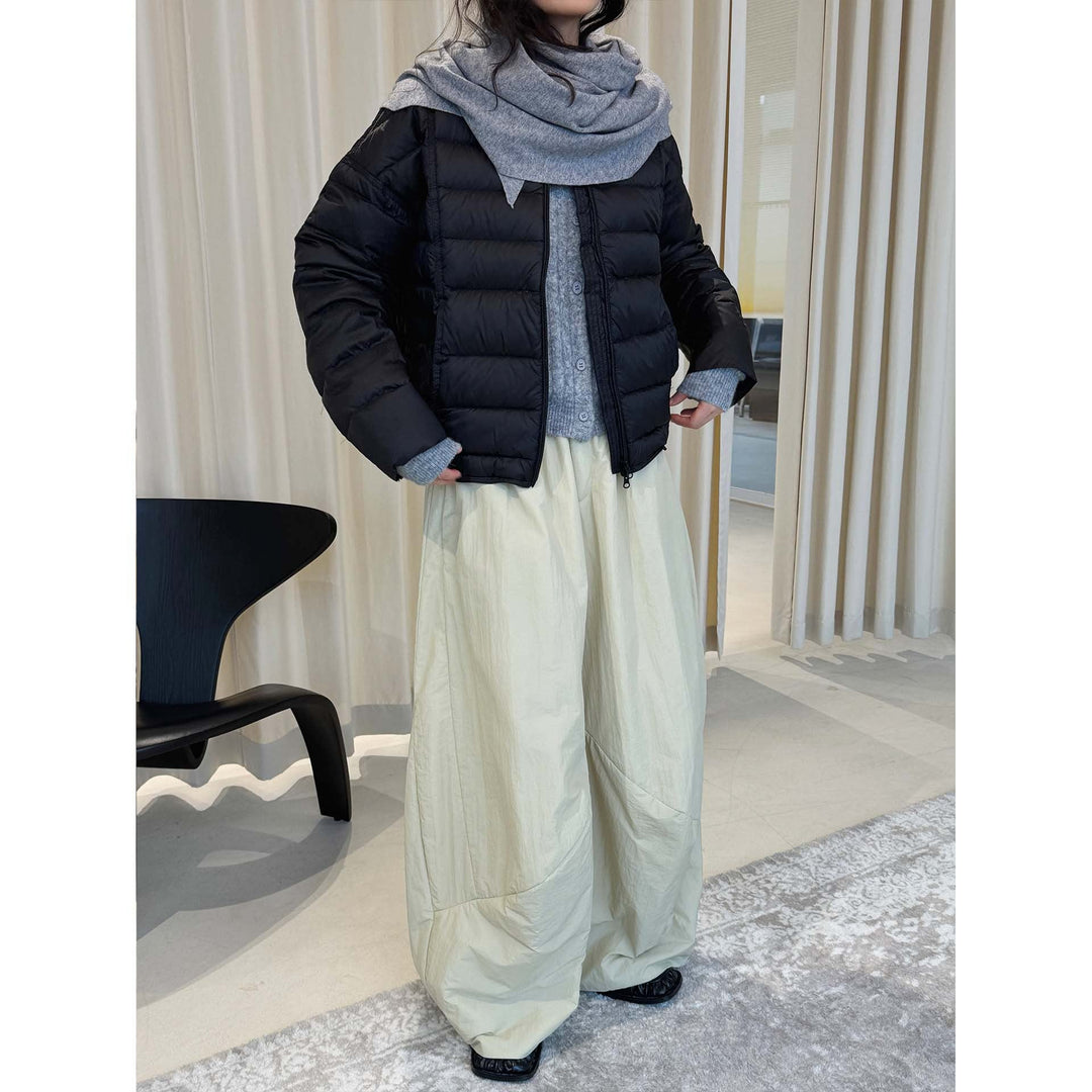 Damen Winterjacke im Boxy-Schnitt zum Lagenlook in Schwarz