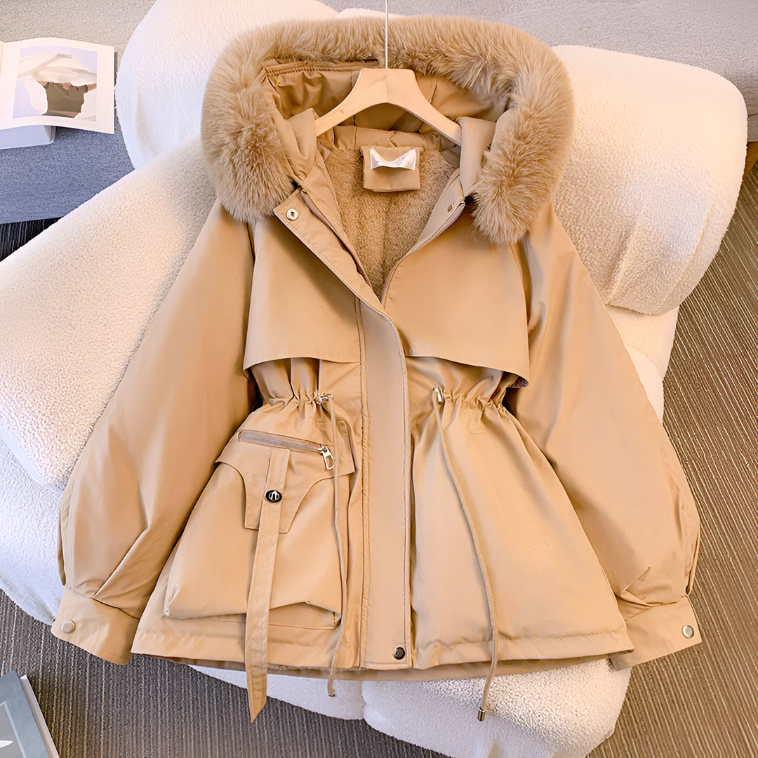 Damen Winterjacke im Casual-Stil für den Herbst in Khaki