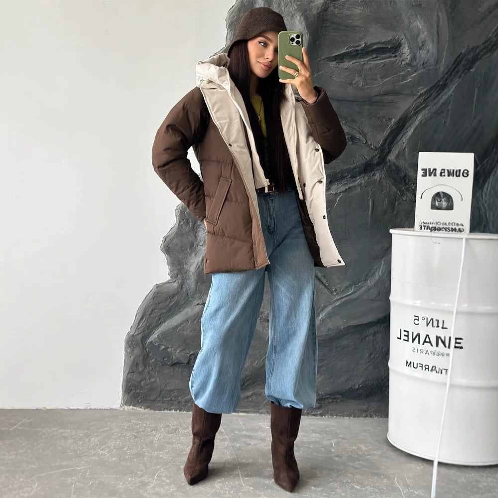 Damen Winterjacke im Doppelreiher-Stil mit Innenweste (3)