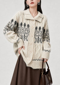 Sophia | Damen Winterjacke im feinen Jacquard-Strick