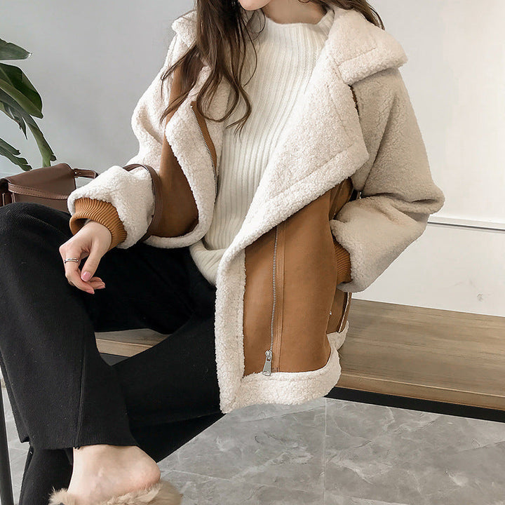 Damen Winterjacke im Lammfell-Stil für kalte Tage (3)