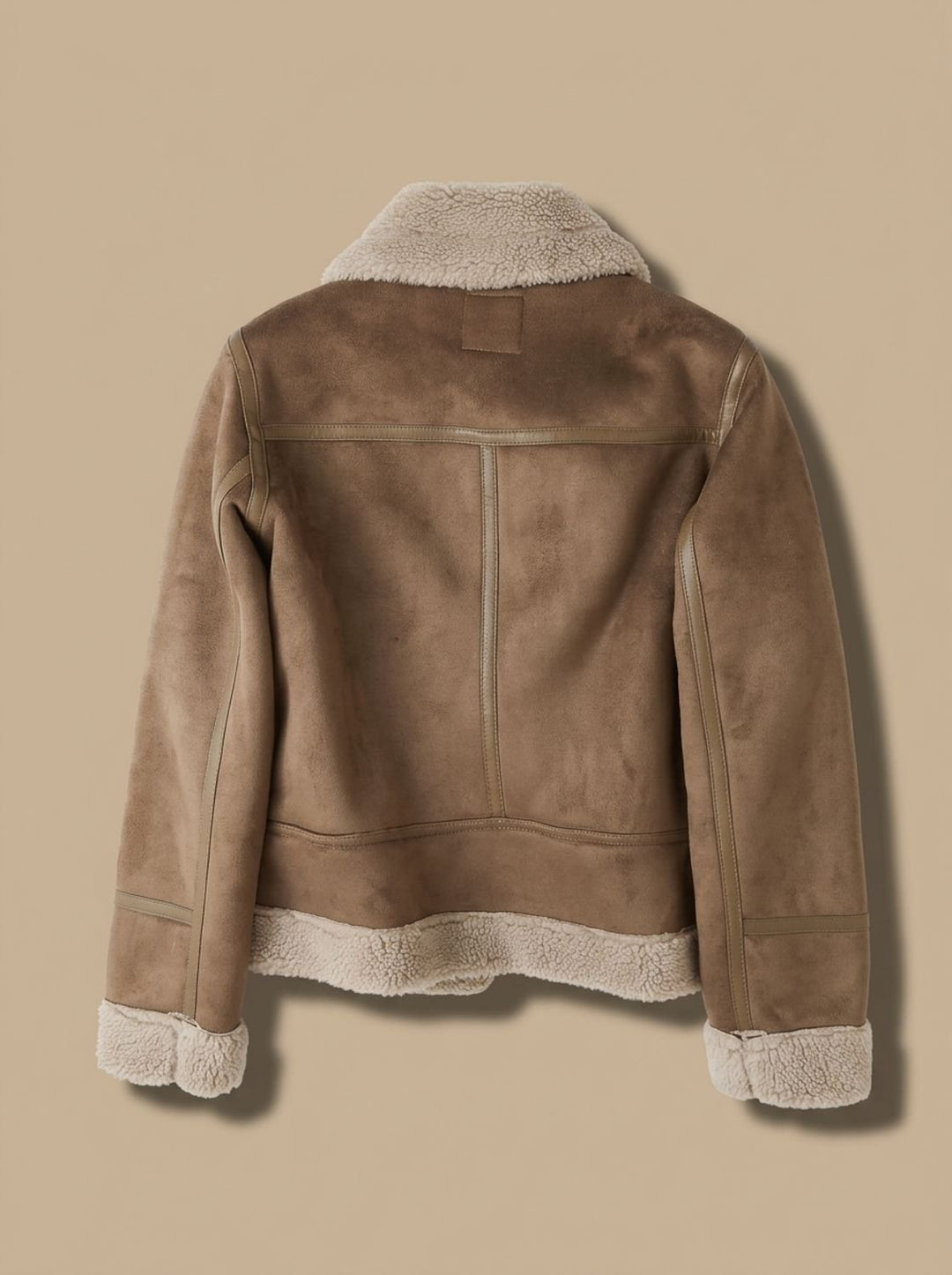 Damen Winterjacke im Motorrad-Stil mit Gürtel in Braun 2