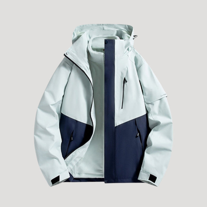 Damen Winterjacke im Outdoorstil für Aktivitäten in Dunkelblau