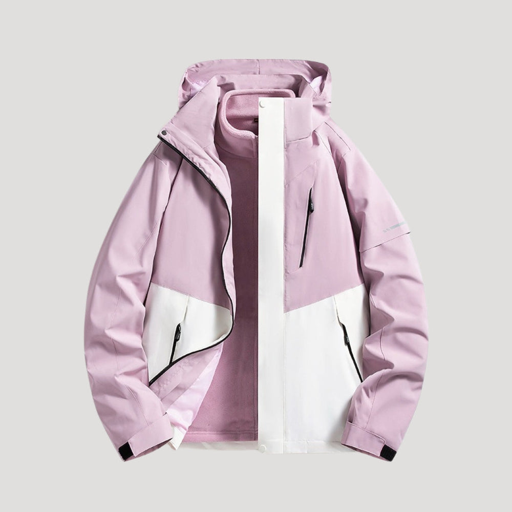 Damen Winterjacke im Outdoorstil für Aktivitäten in Helllila