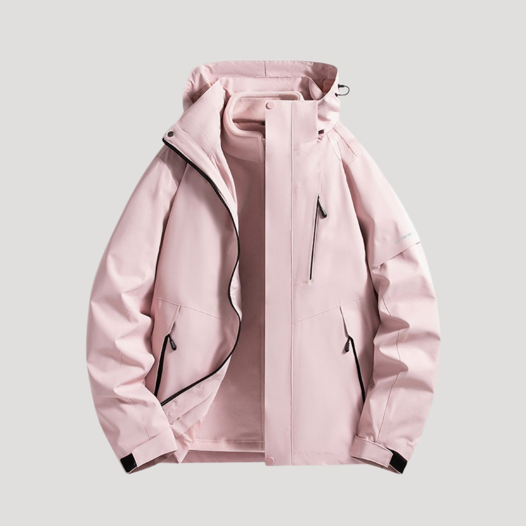 Damen Winterjacke im Outdoorstil für Aktivitäten in Rosa