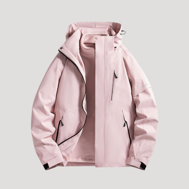 Damen Winterjacke im Outdoorstil für Aktivitäten in Rosa