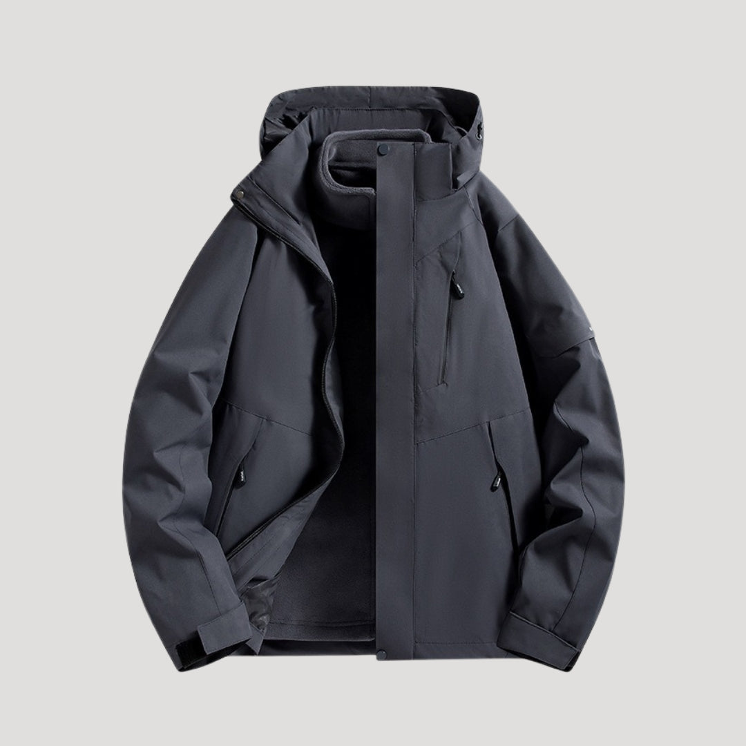Damen Winterjacke im Outdoorstil für Aktivitäten in Schwarz