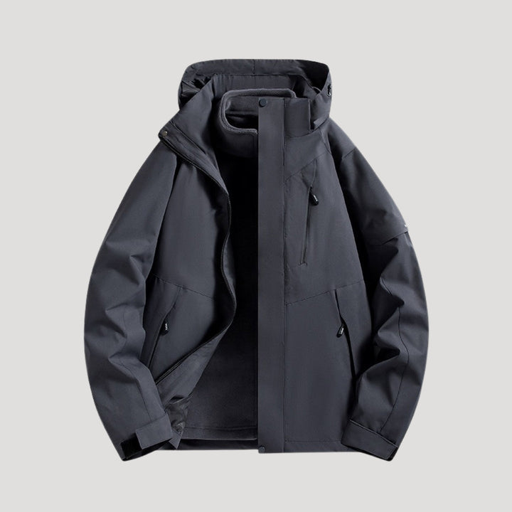 Damen Winterjacke im Outdoorstil für Aktivitäten in Schwarz