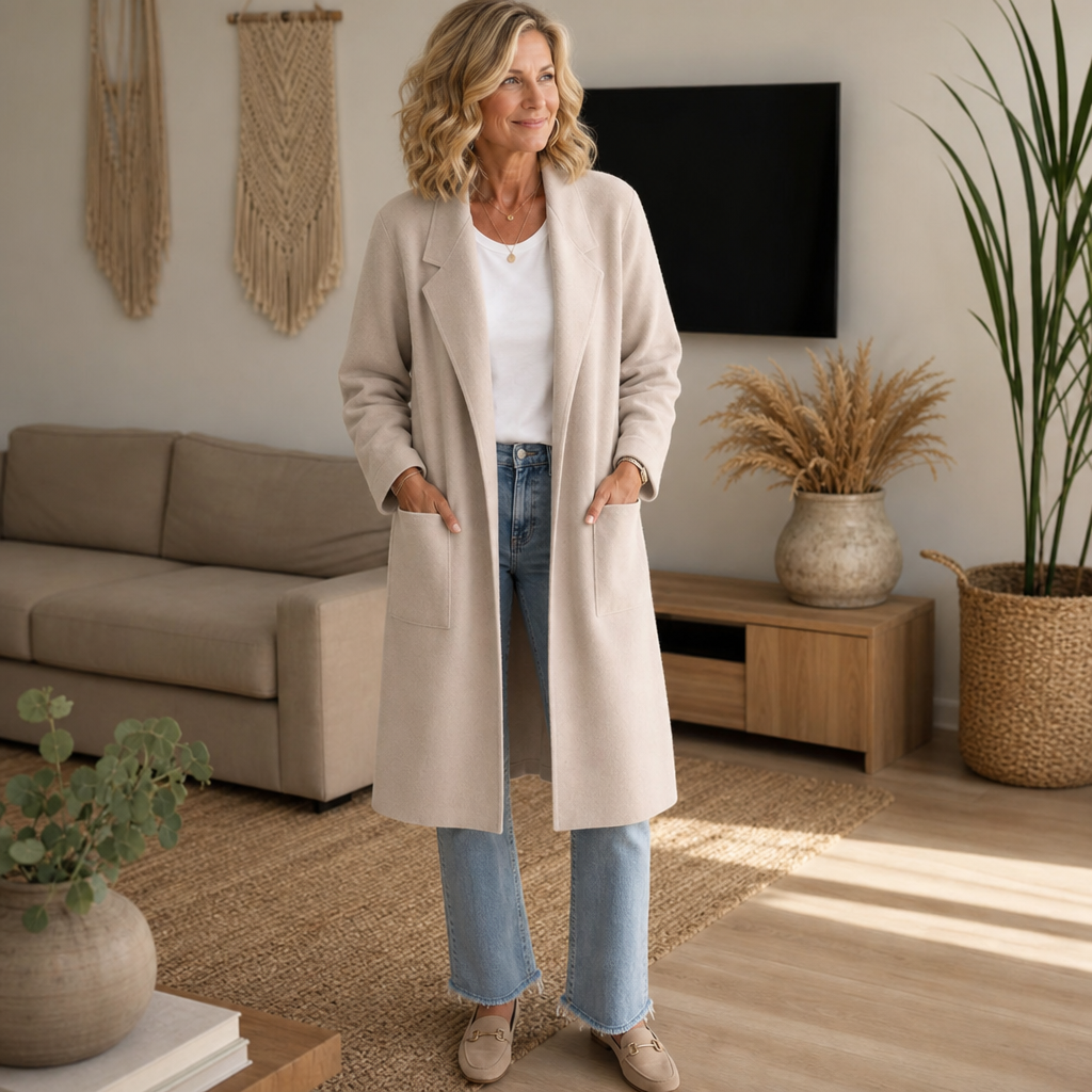 Damen Winterjacke im Oversized-Stil mit Wolloptik (3)