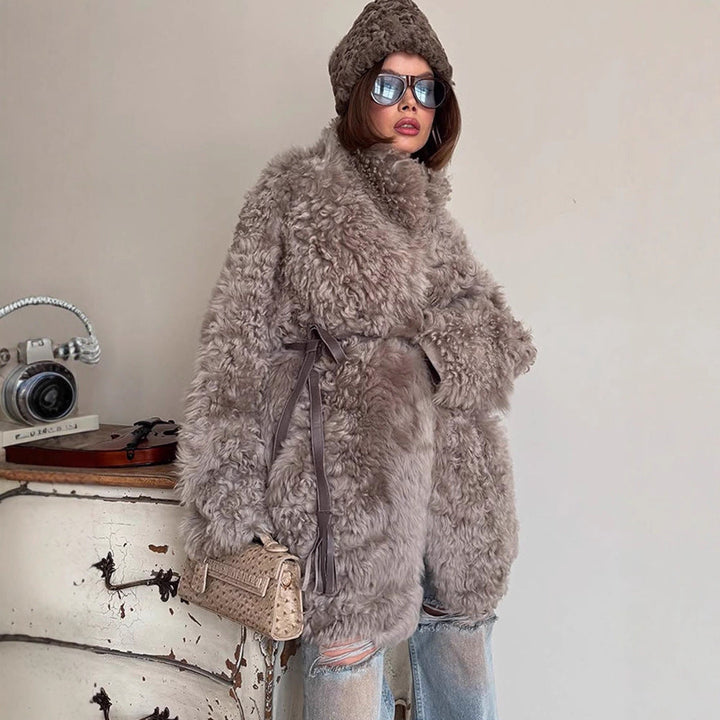 Damen Winterjacke im Teddy-Kunstfell-Look Oversize (2)