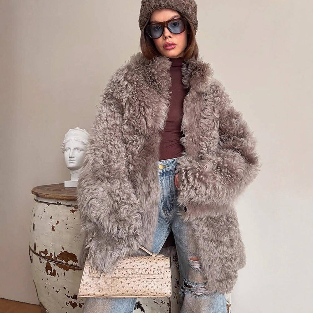 Damen Winterjacke im Teddy-Kunstfell-Look Oversize (4)