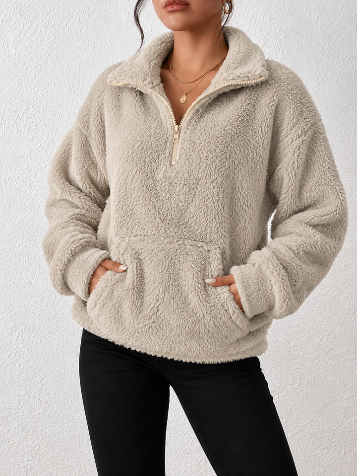 Damen Winterjacke im Teddy-Stil mit Kapuze (3)