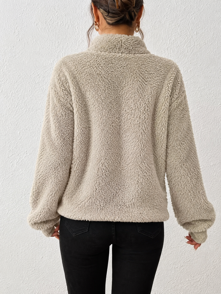 Damen Winterjacke im Teddy-Stil mit Kapuze (5)